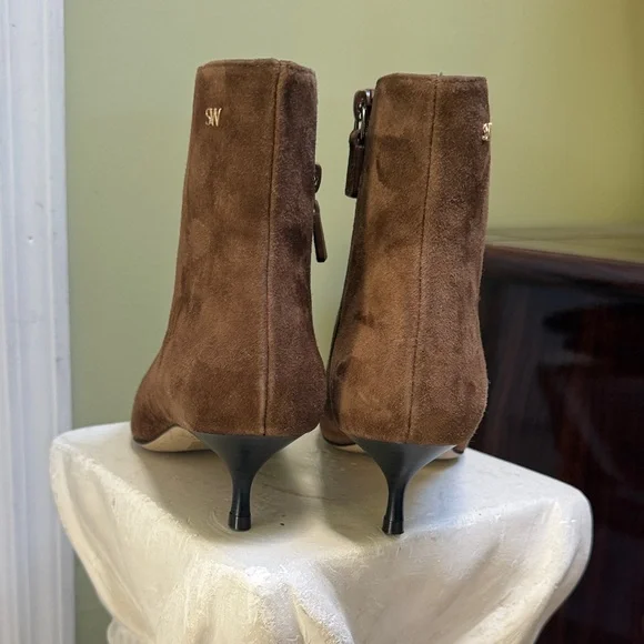 STUART WEITZMAN Brown Suede Ankle Boots size 8 B women H3N9 - Picture 5 of 6